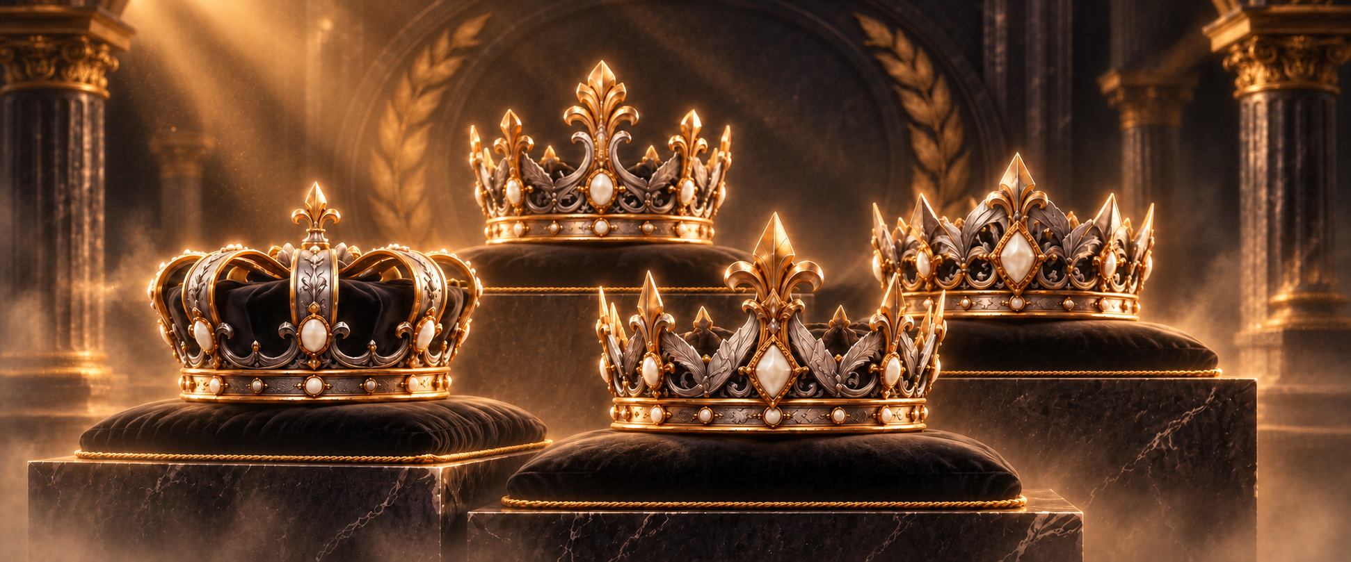 VIP artwork with four royal crowns